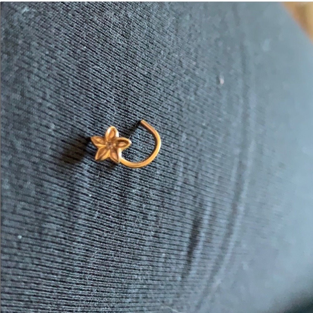 Real gold flower nose ring